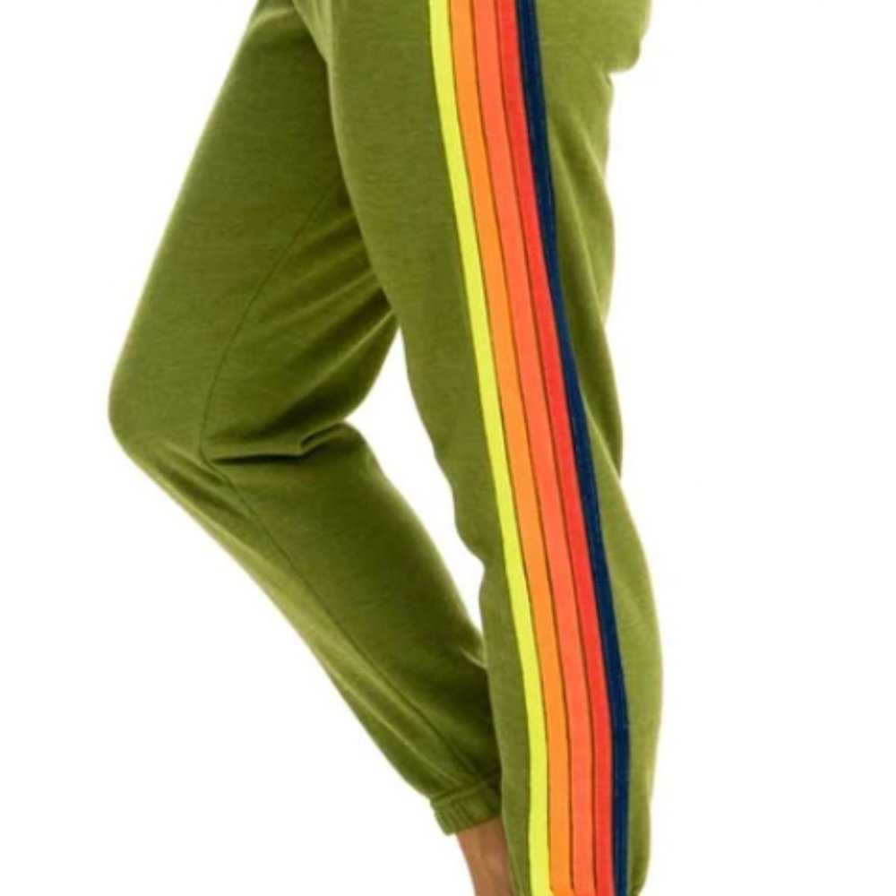 Aviator Nation Rainbow-Stripe Sweatpants